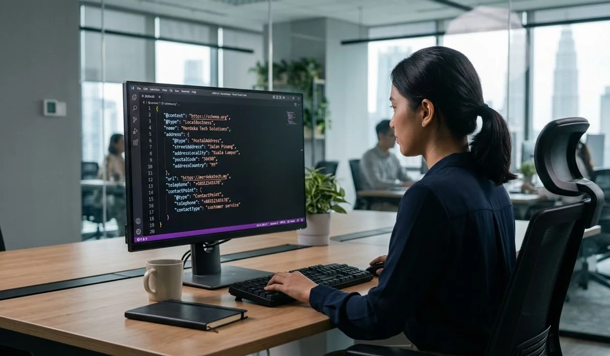 JSON-LD structured data in a code editor