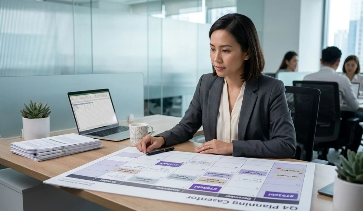 Q4 planning calendar with audit milestones